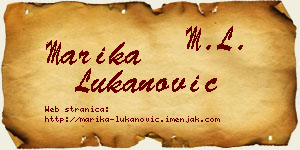 Marika Lukanović vizit kartica